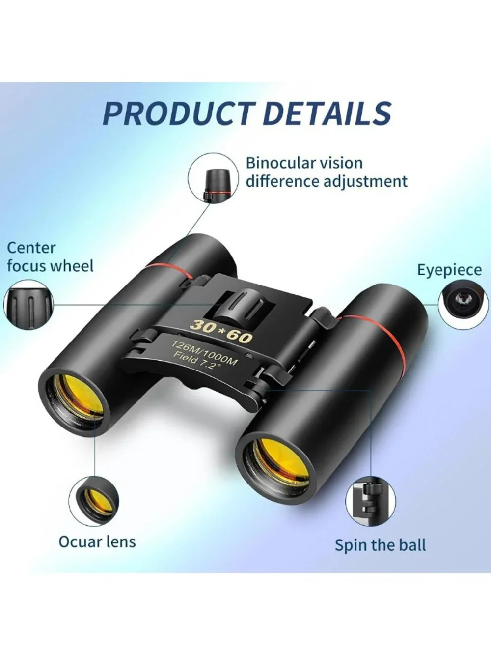 HD Compact Binoculars for Kids & Adults - Lightweight, Portable for Bird